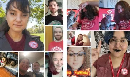 Collage of Zenimax members showing one year of bargaining