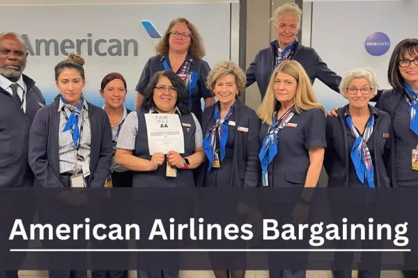 american airlines members lined up