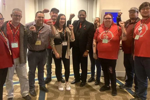 Claude Cummings with Local 7250 Activision Workers