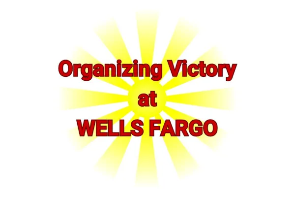Organizing Victory at Wells Fargo with yellow rays