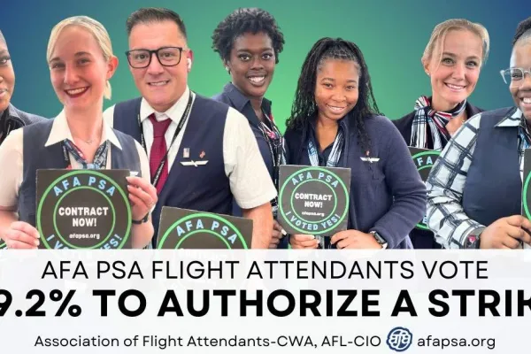 PSA Airlines Flight Attendants Vote to Strike