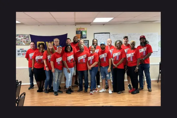 Virginia members in red in classroom