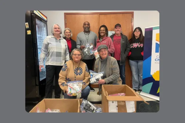 CWA WV activists with toiletry kit donations