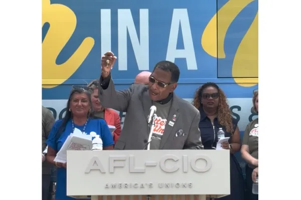 Claude Cummings Jr. at AFL-CIO Bus Tour Launch