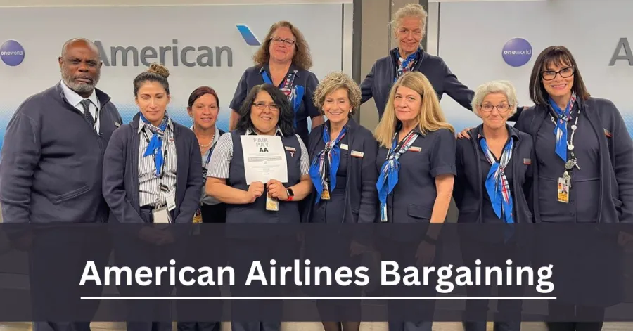 american airlines members lined up
