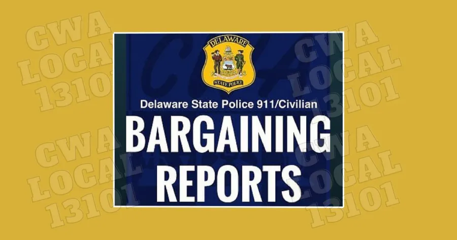 Delaware State Bargaining Reports in blue and gold
