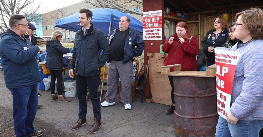 PPG Strikers Picket with Rep. Deluzio for Healthcare
