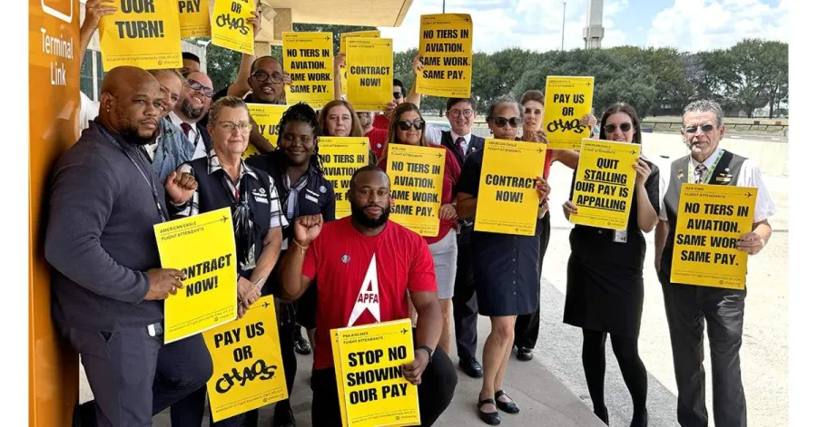PSA Flight Attendant Picket DFW Airport