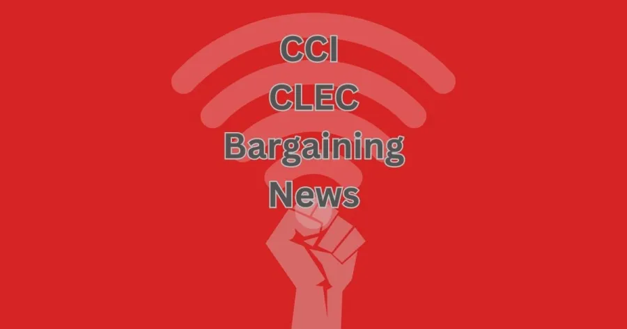 fist with internet symbol and text CCI CLEC Bargaining News