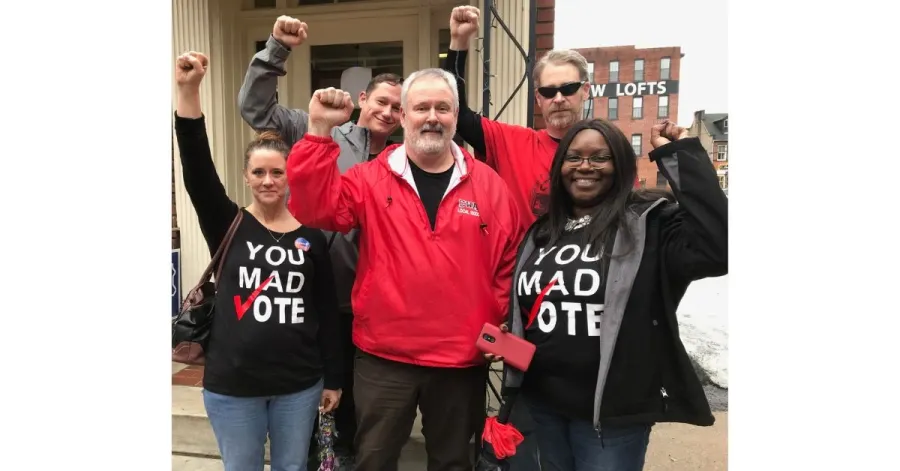 Five CWA members mobilizing voters