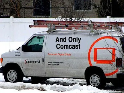 Comcast Truck in the snow