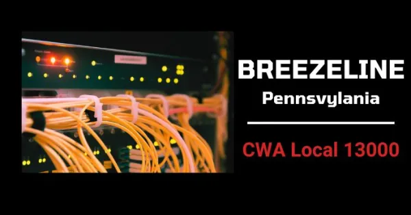 ethernet cable with Breezeline PA - CWA Local 13000 text