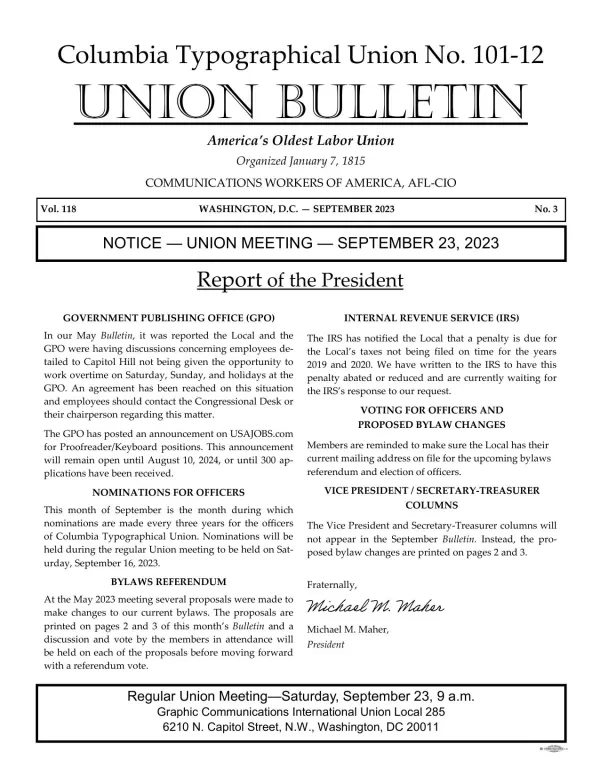 September 2023 bulletin page 1