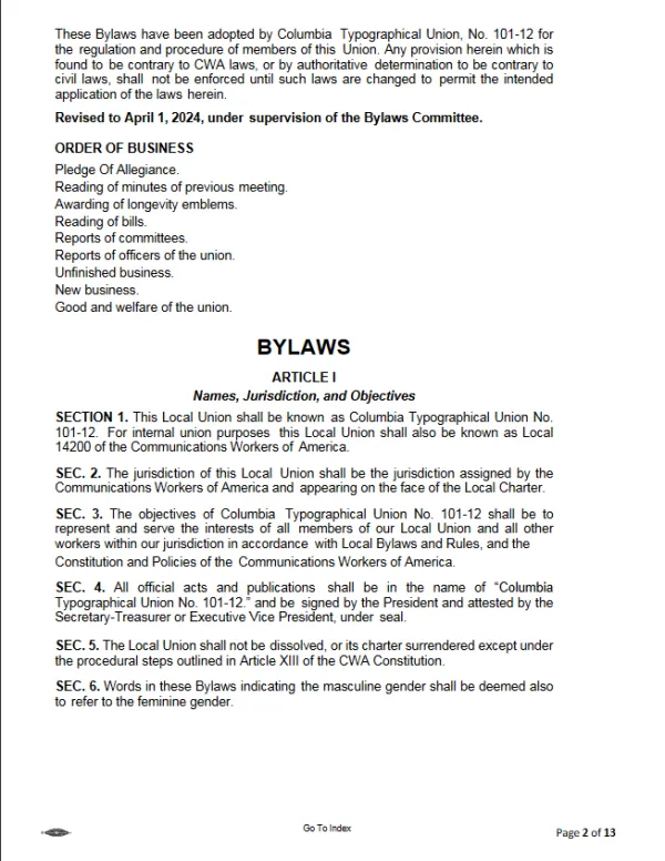 CTU 101-12 2024 Bylaws page 2