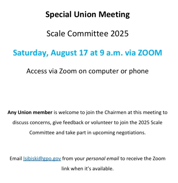 Scale Committee meeting info