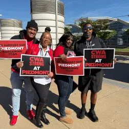 CWA Local 2252 Officers with Piedmont mobilization signs
