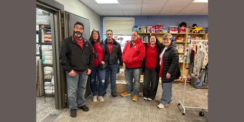 District 2-13 Pittsburgh Office with six people in red