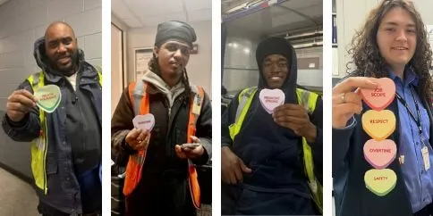 4 Piedmont members in VA & DC with hearts for a fair contract