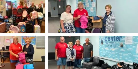 4 images of luggage donations in West Virginia