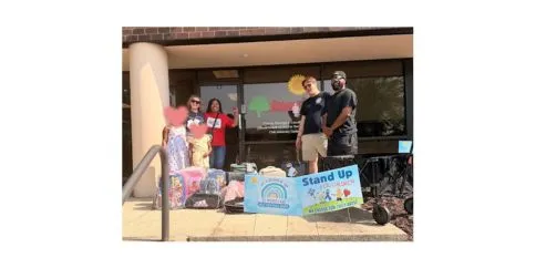 AFA Council 21 reps with Local 2336 President donating luggage