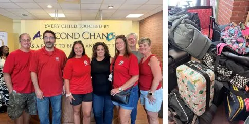 cwa reps at A Second Chance agency with luggage donations