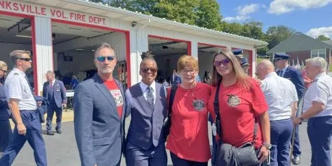4 CWAers in front of Schanksville, PA Fire Dept.